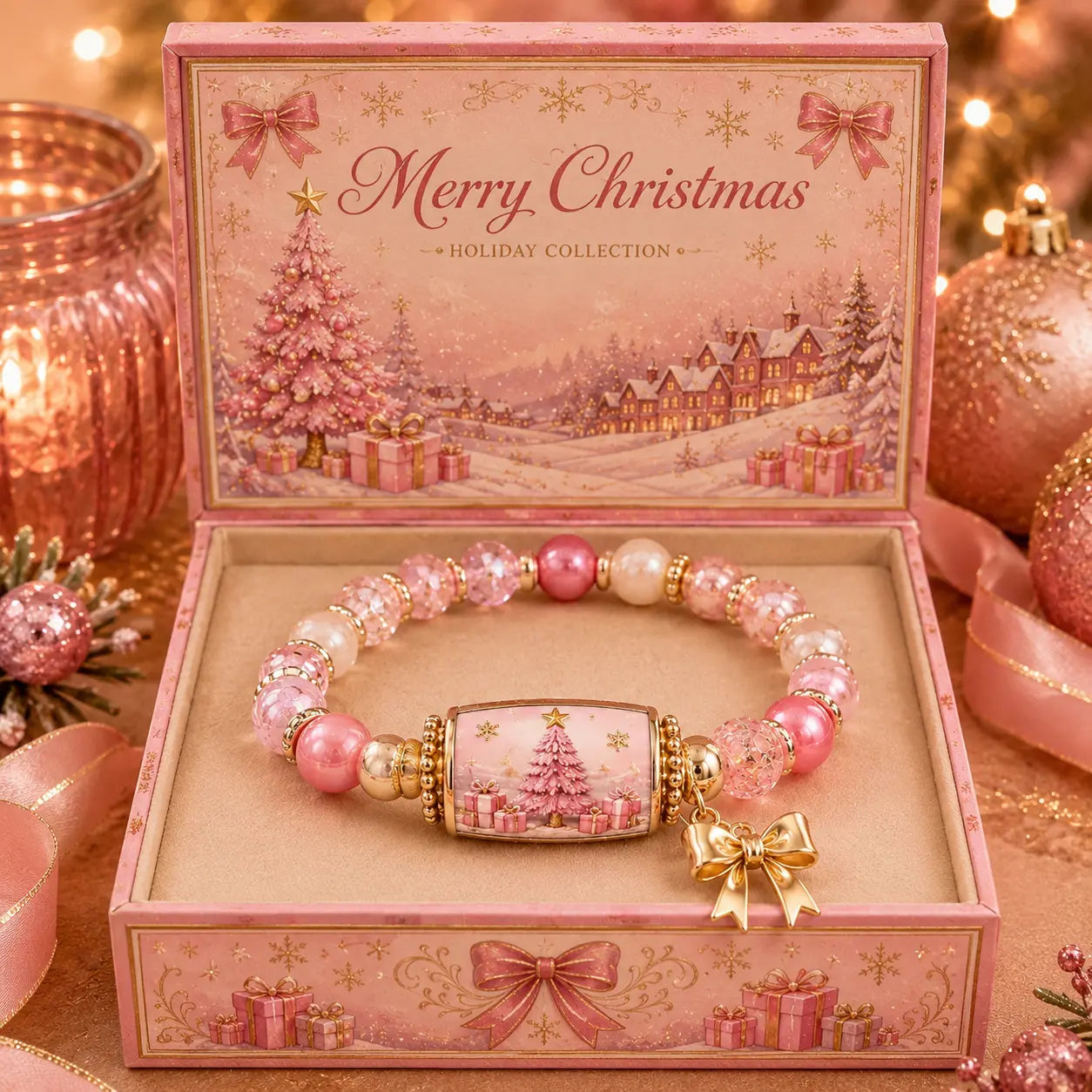 🎄 Limited Edition Christmas Story Beaded Bracelet Set – Holiday Gift Jewelry ✨🎁