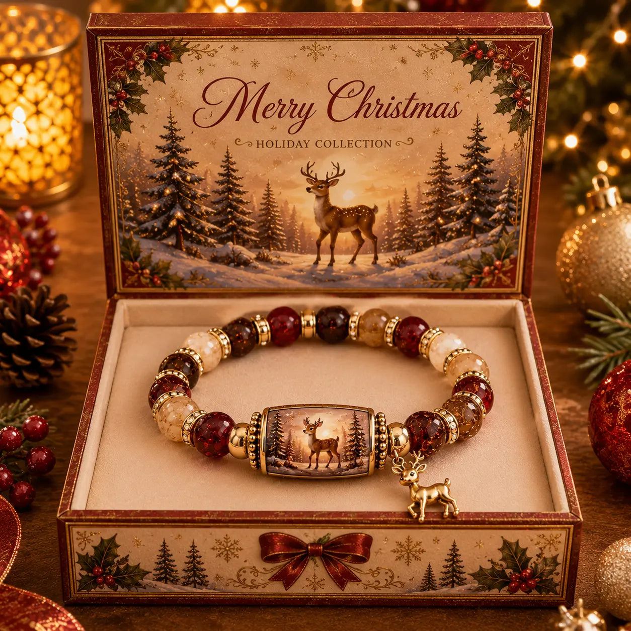 🎄 Limited Edition Christmas Story Beaded Bracelet Set – Holiday Gift Jewelry ✨🎁
