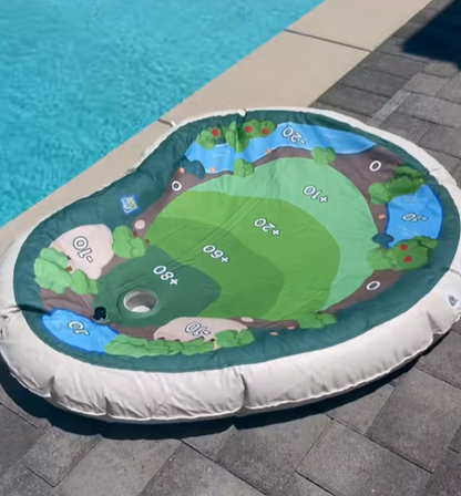 🏌️Inflatable Golf Pool Toys, Fun Swimming Pool Game, Floating Water Chipping Green W/Sticky Balls