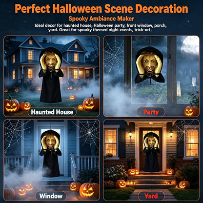 👻Creepy Peeping‑Tom Window Hanger｜Scary Halloween Prank Decor😱
