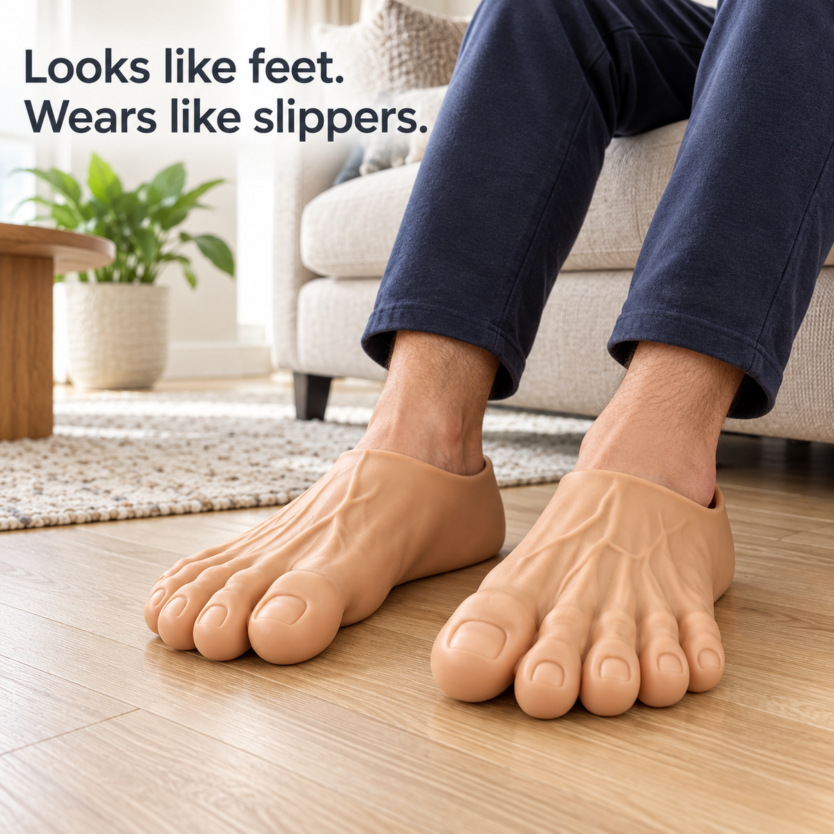 The Big Toe Energy Slides – Realistic Giant Foot Slippers