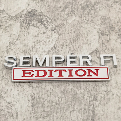 SEMPER FI EDITION Car Emblem Metal Badge