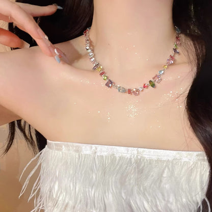 🌈 TODAY ONLY: BOGO 50% OFF! Rainbow Crystal Zircon Bracelet & Necklace for Women, S925 Sterling Silver Plated&nbsp;