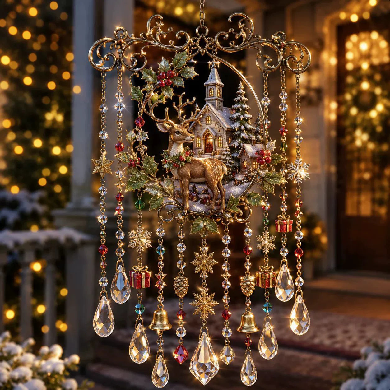 🔥Last Day 49% OFF - Handmade Christmas Stained Glass Window Hanging