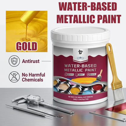 ⏳Time-Limited Special⏰Rust Converter Metallic Paint – One coat stops rust, no sanding, no fumes. Dries to a sleek metal finish. Perfect for garden tools & gates. 🔨🛡️