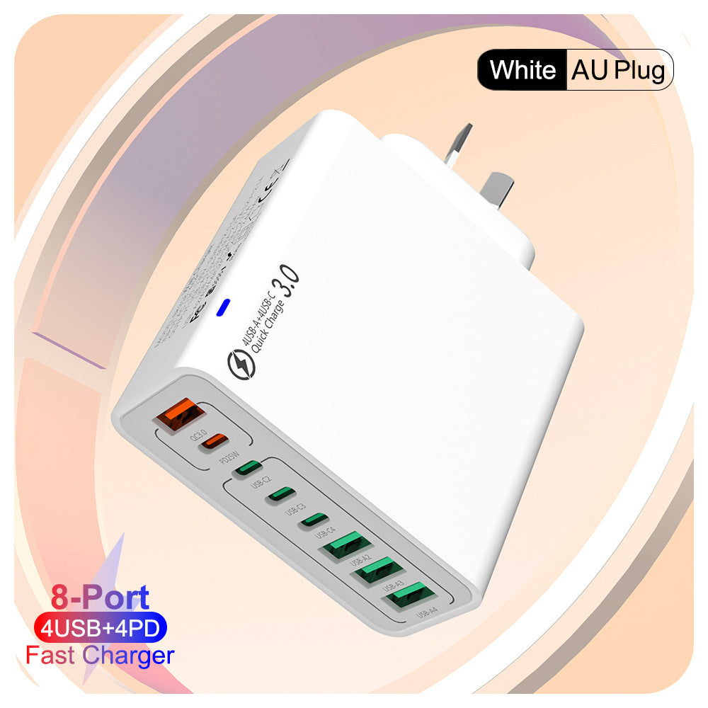 8-Port Smart USB-C & USB-A Fast Charging Hub for Phones & Tablets