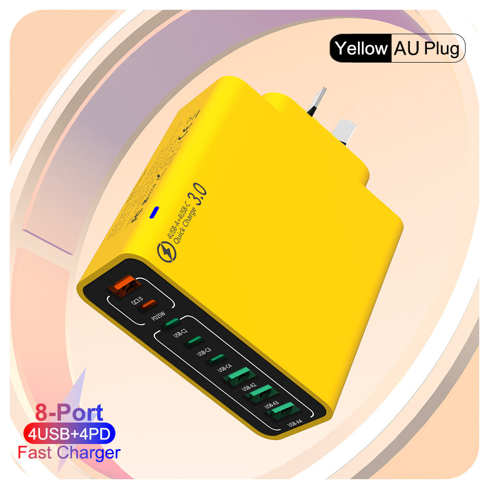 8-Port Smart USB-C & USB-A Fast Charging Hub for Phones & Tablets