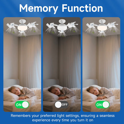 🚀2026 Upgraded E27 Ceiling Fan Light – 2-in-1 LED Light & Quiet Cooling Fan with Remote Control💨