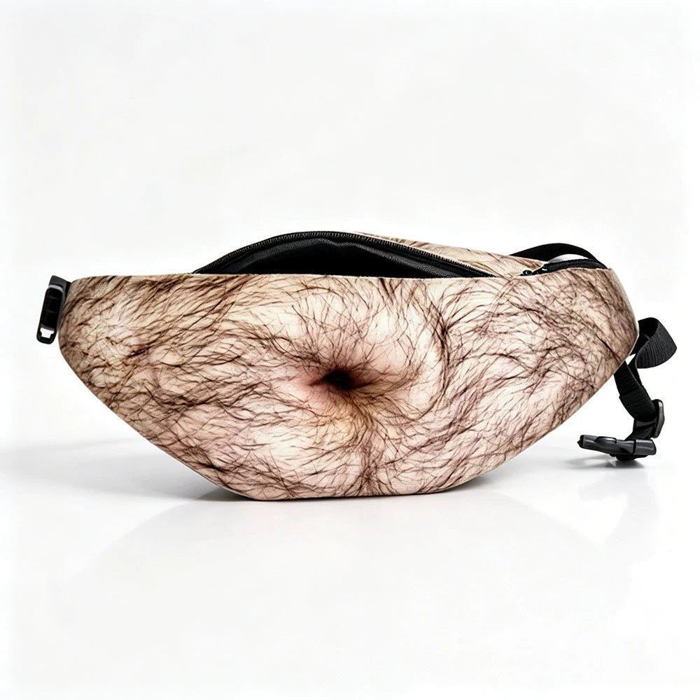 😂 Funny Belly Fanny Pack – Realistic Fake Belly Waist Bag