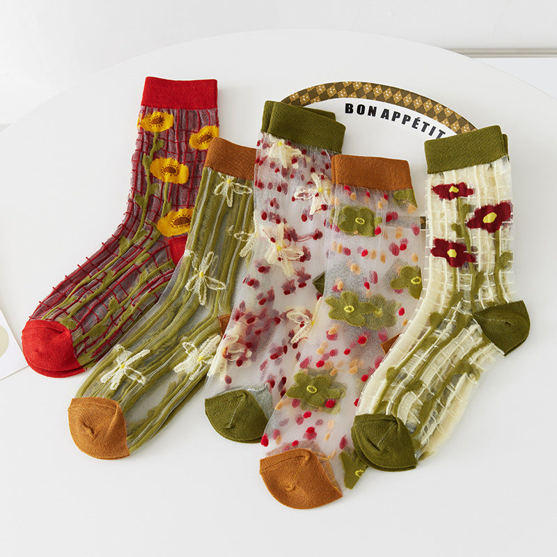 ✨Vintage Floral Sheer Summer Socks  – 50% OFF Today Only! ✨