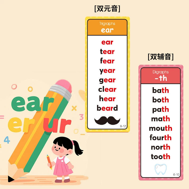 English word matching knowledge cards
