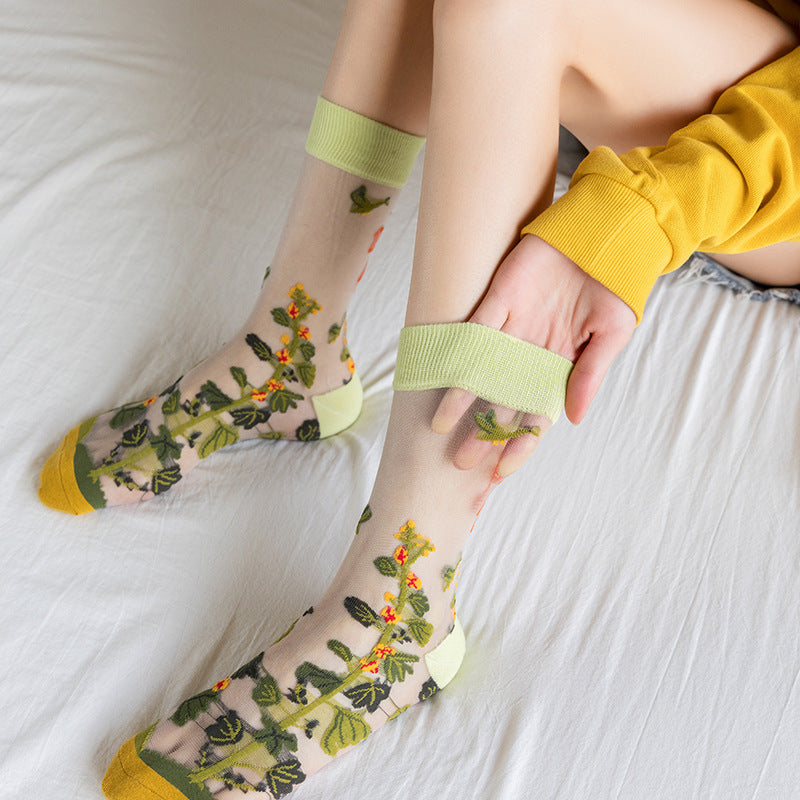 ✨Vintage Floral Sheer Summer Socks  – 50% OFF Today Only! ✨
