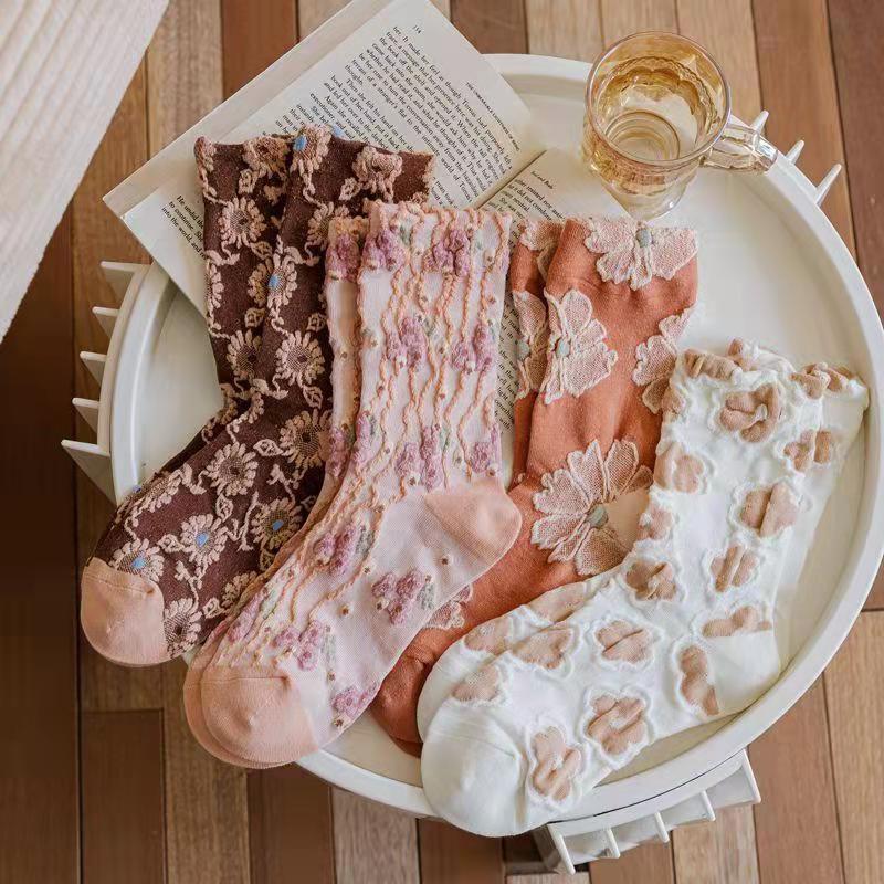 🌸 Vintage Floral Socks – 50% OFF Today Only! ✨