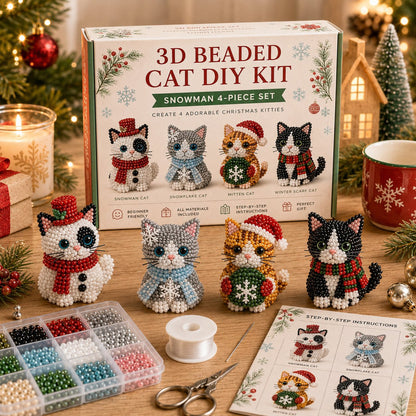 🐱🎄 Premium 3D Beaded Christmas Cats DIY Kit ✨