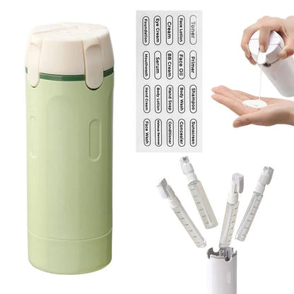 🔥4-in-1 Travel Refillable Bottle Set – Compact Toiletry Dispenser