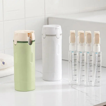🔥4-in-1 Travel Refillable Bottle Set – Compact Toiletry Dispenser