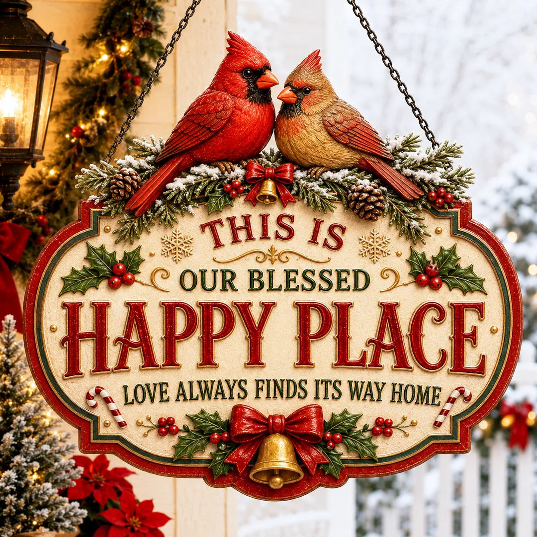 🎄Vintage Christmas Character Wooden Hanging Sign – Festive Holiday Door & Home Decor