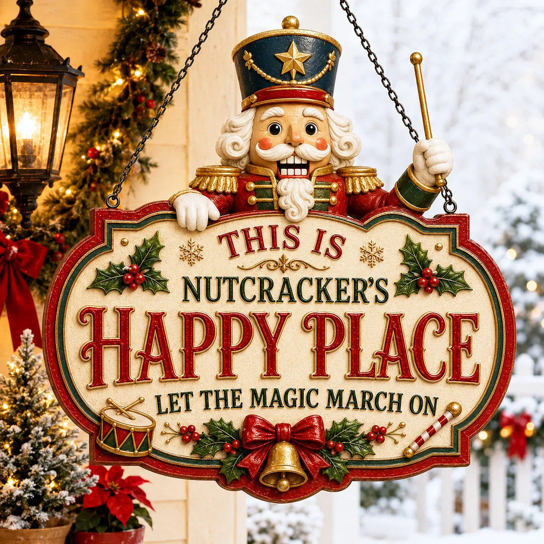 🎄Vintage Christmas Character Wooden Hanging Sign – Festive Holiday Door & Home Decor