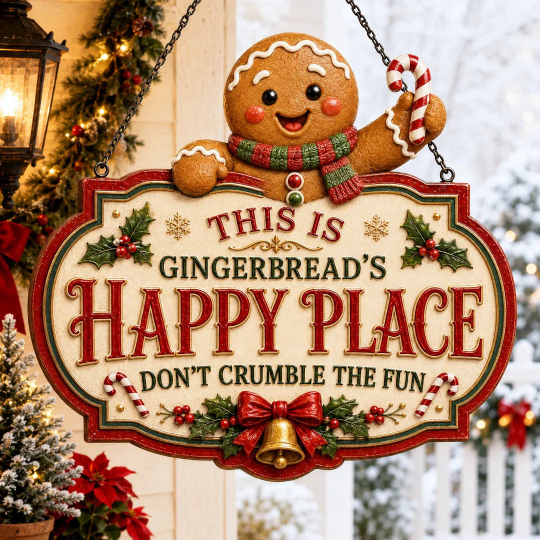 🎄Vintage Christmas Character Wooden Hanging Sign – Festive Holiday Door & Home Decor