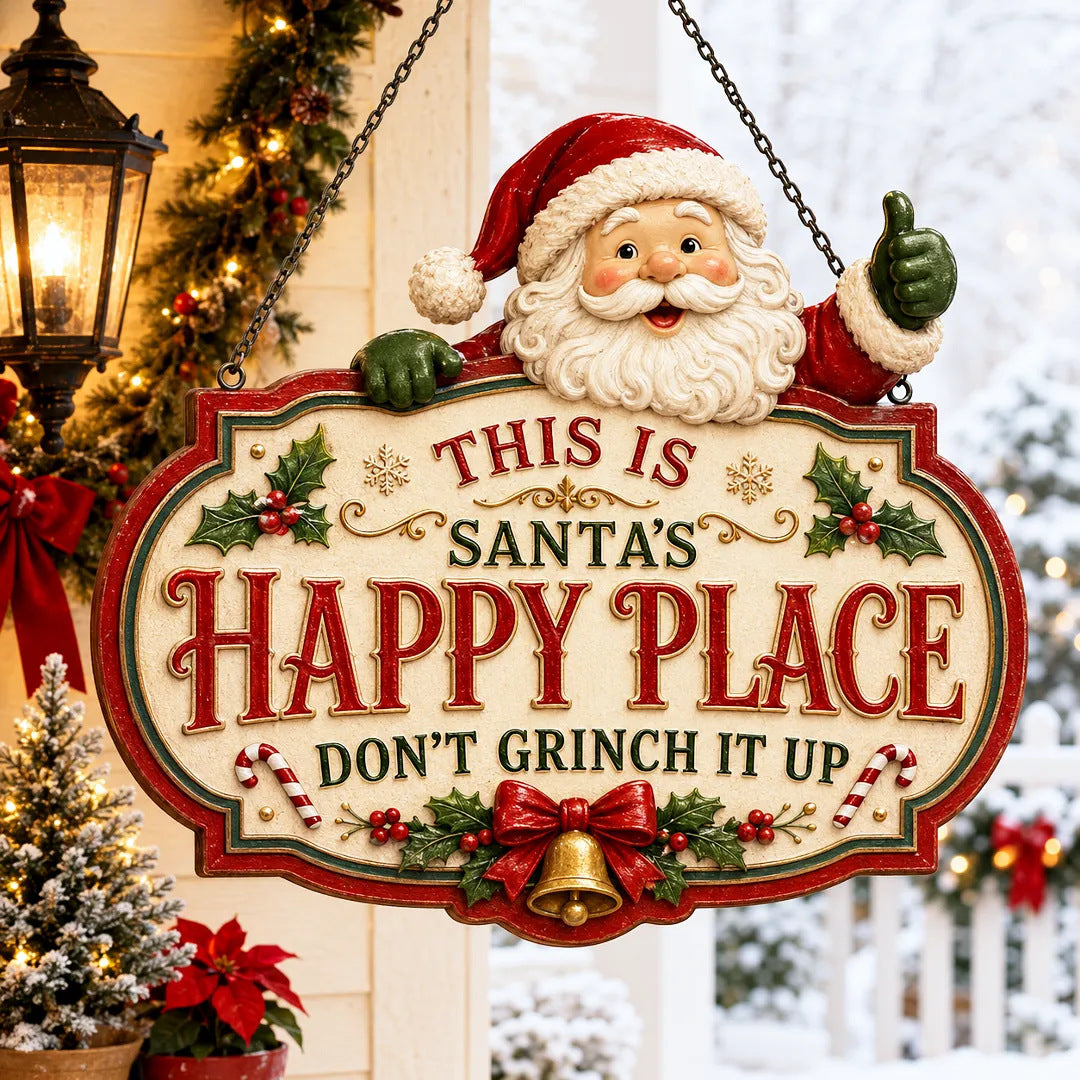 🎄Vintage Christmas Character Wooden Hanging Sign – Festive Holiday Door & Home Decor
