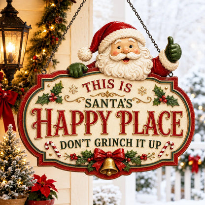 🎄Vintage Christmas Character Wooden Hanging Sign – Festive Holiday Door & Home Decor