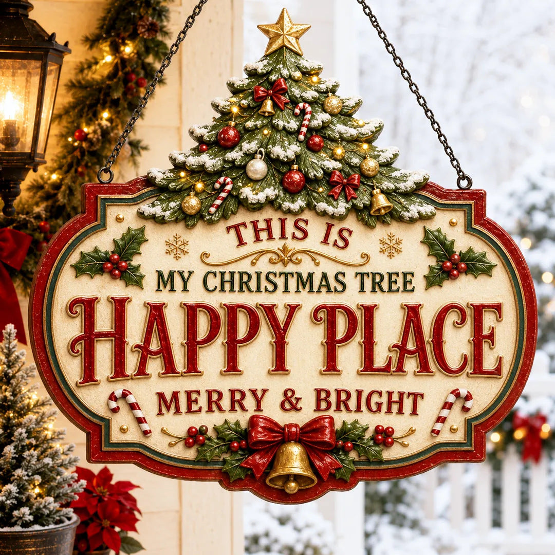 🎄Vintage Christmas Character Wooden Hanging Sign – Festive Holiday Door & Home Decor