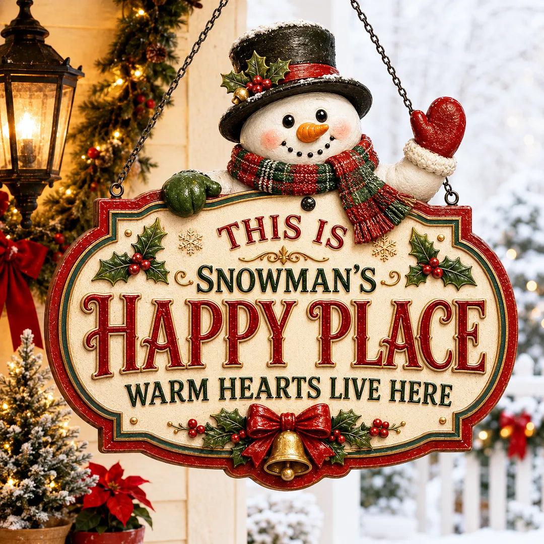 🎄Vintage Christmas Character Wooden Hanging Sign – Festive Holiday Door & Home Decor