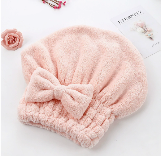 🎀Cute bow drying cap for women, absorbent quick-drying, thickened❄️