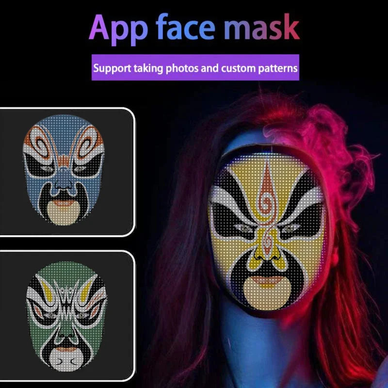 🎭 LED Face-Changing Mask 👻 | Programmable Gestures ✋ | Halloween / Party / DIY Fun 🎉