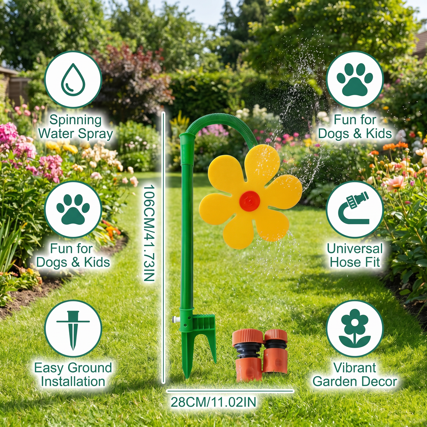 🔥Limited time offer 49%💖 Spinning Sunflower Sprinkler for Dogs