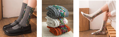 🌸 Vintage Floral Socks – 50% OFF Today Only! ✨