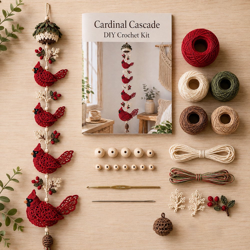 Hummingbird Garden Cascade DIY Crochet Kit