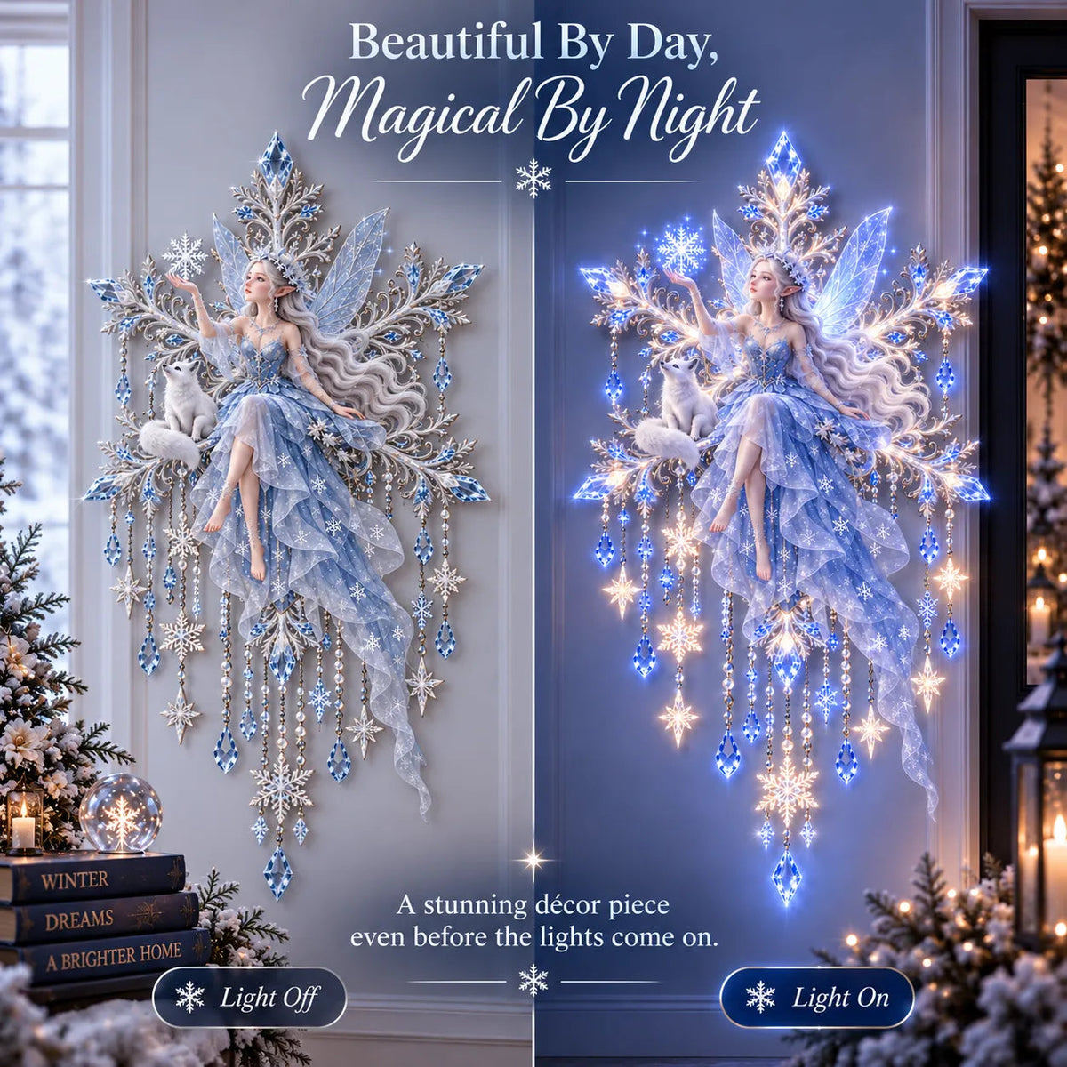 🔥 Last Day 49% OFF❄️Ice Snow Elf Starfall Wall Light