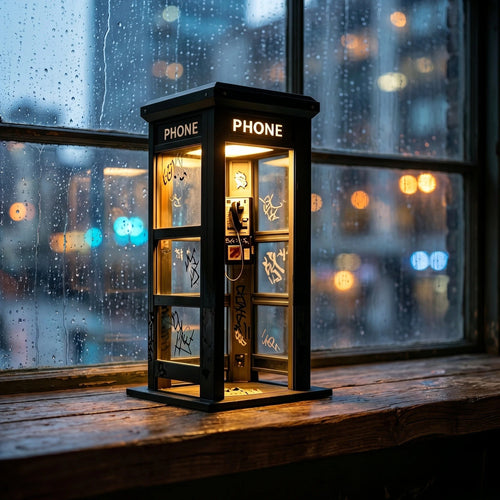 ✨Vintage telephone booth-shaped ambient lamp