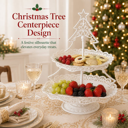 Christmas Tree Two-Tier Serving Stand