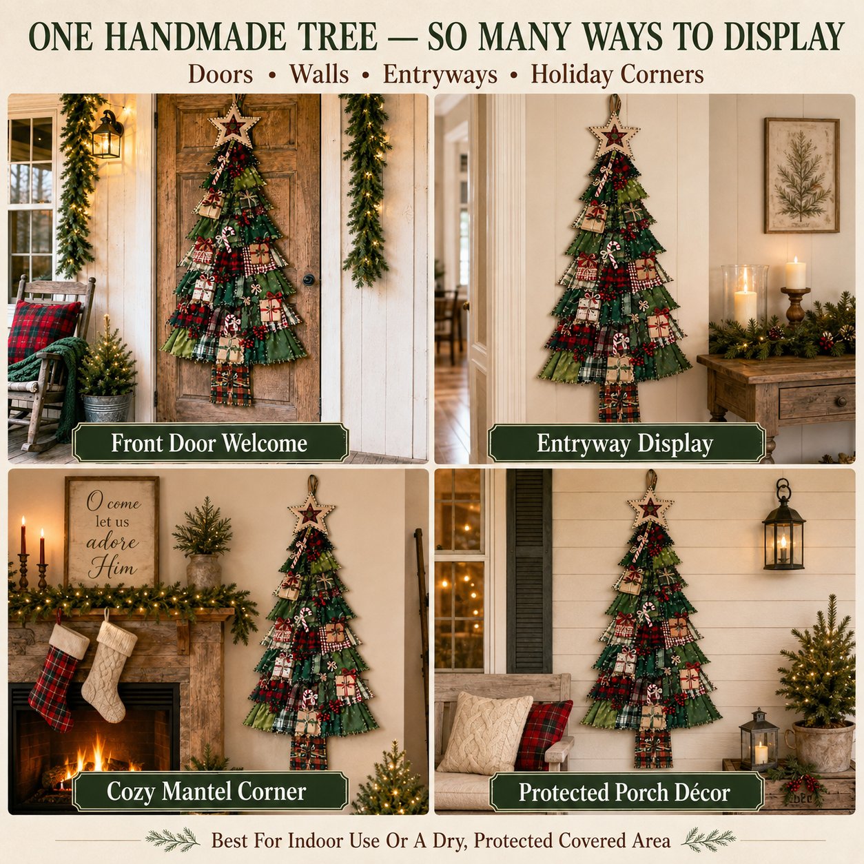 🎄Beginner-Friendly DIY Oversized Patchwork Christmas Tree Door Hanging Kit