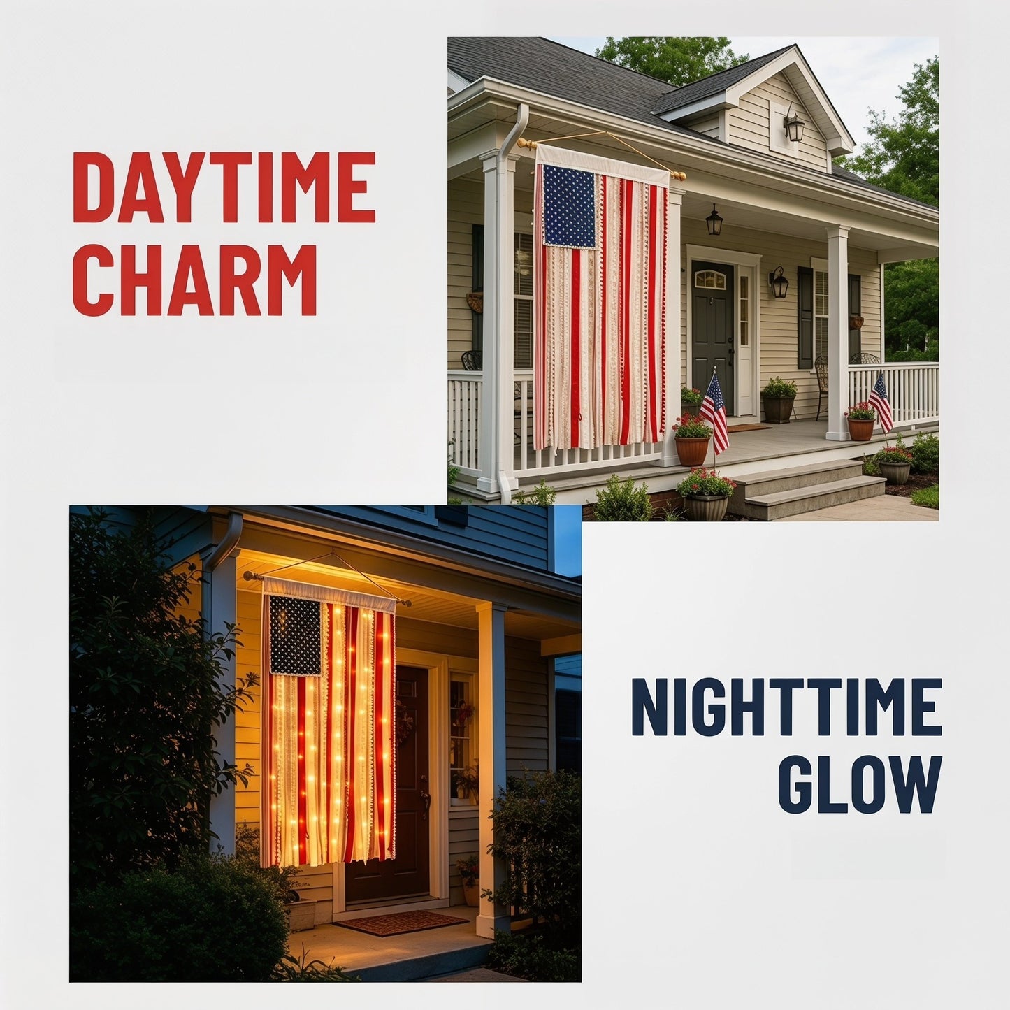 ✨50% OFF 🎆4th of July Lighted Patriotic Porch Flag 🇺🇸 Independence Day Decor