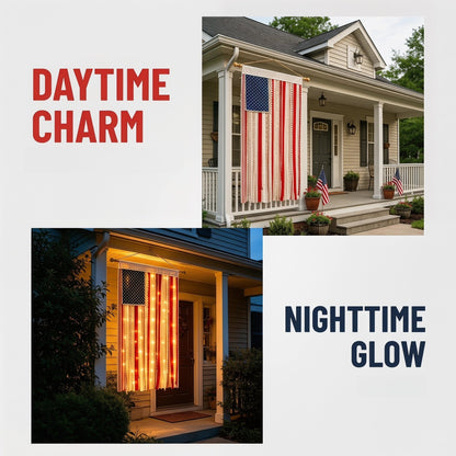 ✨50% OFF 🎆4th of July Lighted Patriotic Porch Flag 🇺🇸 Independence Day Decor