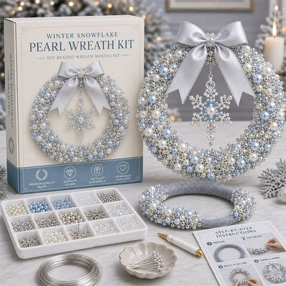 🎄✨ DIY Kit for a Christmas Wreath with Pearls – Handmade Christmas Door Decoration with Beads 💎🎀