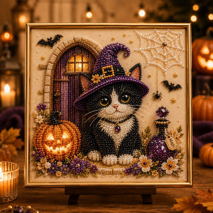 DIY Halloween Cat Pearl Bead Painting Kit 🐈‍⬛🎃