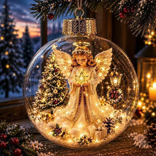 🎅Christmas Early Bird Sale🔥🎄 Glowing Christmas Diorama Ornament with LED Lights💡 – Handmade Holiday Village Display for Home & Tabletop Decor🎅❄️