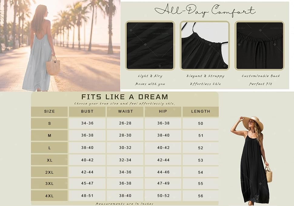 🔥LAST DAY 50% OFF - 💃Backless Spaghetti Strap Maxi Dress