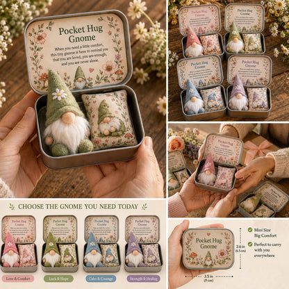 🔥Last Day Buy 3 Get 1 Free - Pocket Hug Gnome Comfort Gift Tin – Mini Emotional Support Keepsake