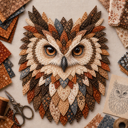 🔥Last Day 49% OFF - 🦉 Layered Fabric Owl Wall Art DIY Kit