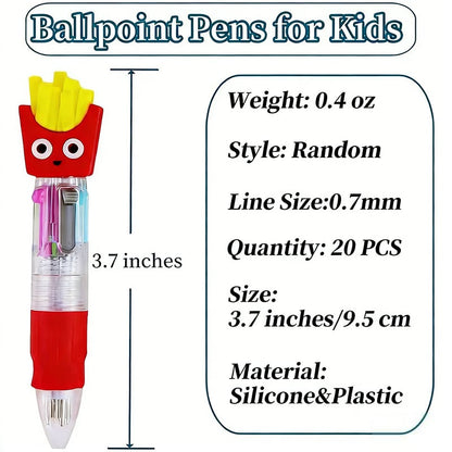 ⏰Last Batch Selling Fast!Hot 49% OFF!💖20Pcs Mini Multicolor Pens in One 4-in-1 Cute Pens Bulk for Kids