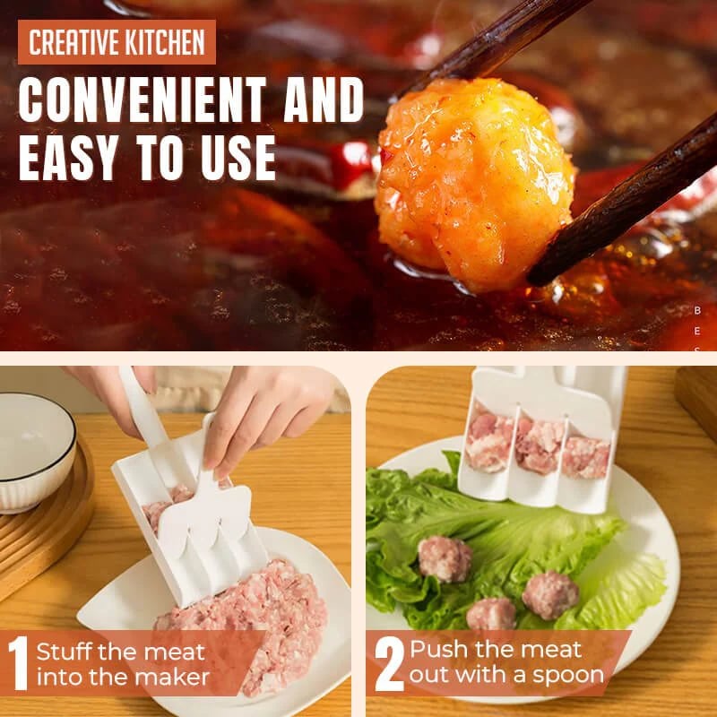🔥49% OFF! Triple Meatball Maker – Shape 4 Perfect Meatballs at Once for Pasta, Soup & Hot Pot🛒