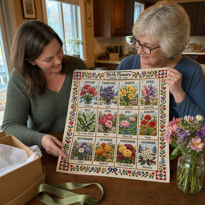 🧵 Beginner-Friendly 12-Month Seasonal Embroidery DIY Kit | 8 Theme Collections with Pre-Printed Fabric, Floss, Needles & Complete Stitching Guide Included 💕