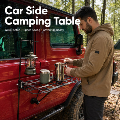 Heavy-Duty Magnetic Vehicle Side Table | Portable Grid Camp Desk