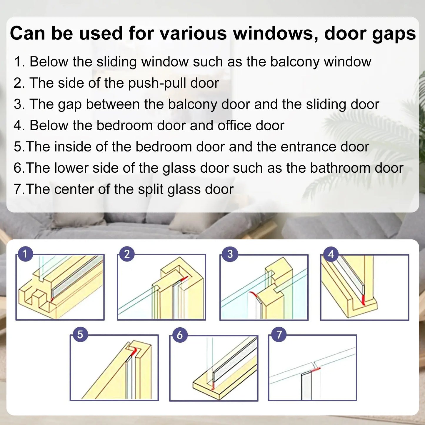 🌸Door Weather Stripping, Self-Adhesive Draft Stopper Seal for Doors & Windows
