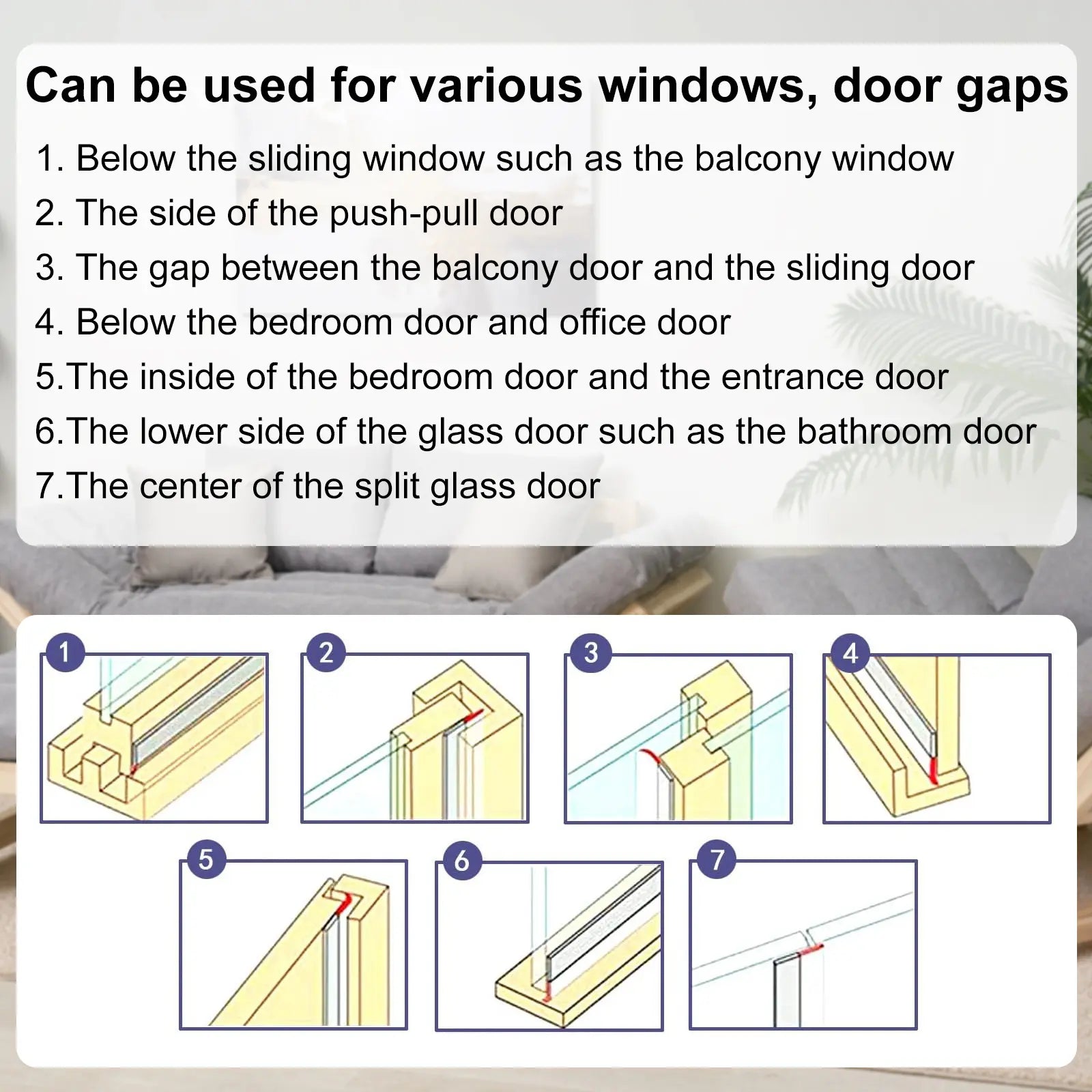 🌸Door Weather Stripping, Self-Adhesive Draft Stopper Seal for Doors & Windows